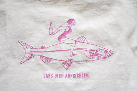 T-Shirt Creme "Fisch" Unisex - Weingut Aufricht